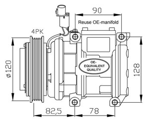 Kompressor, klimatanläggning, KIA CARNIVAL I, CARNIVAL II, 0816.J0 SK, 0816.J0, 0816.J1 SK, 0816.J1, 0849.26, 0K55261450B, 0K55261450C,