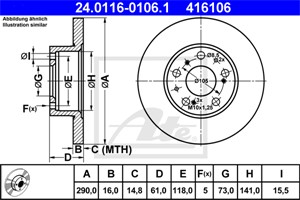 Bromsskiva, Framaxel, CITROËN,FIAT,PEUGEOT, 4246 A0, 4246 H3, 75 386 82, 7538682, 93500521, ZF 93 500 521