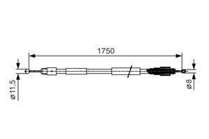 Vajer, parkeringsbroms, Bak, Höger, Vänster, PORSCHE CAYENNE, VW TOUAREG, 7L0 609 721 A, 955 424 141 10, 955 424 141 11