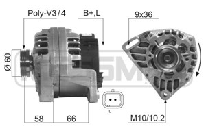 Generator, DACIA,NISSAN,RENAULT, 23 10 000 QA0, 23100-00QA0, 77 11 134 752, 82 00 060 816, 82 00 064 344, 82 00 065 730, 82 00 660 045,