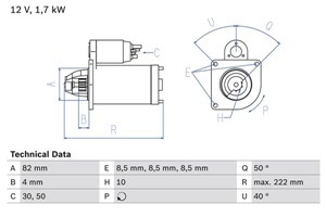 Startmotor, OPEL,VAUXHALL, 12 02 283, 1202594, 55352882, 55585238, 6202073, 93169020, 93169021, 9562203, M 001 T 30171, M 001 T 30172, M