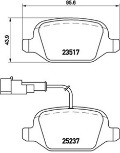 Bromsbeläggsats, ALFA ROMEO MITO, 71770108, 77365752, 77365858