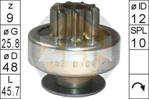 Frihjulsväxel, startmotor, ALFA ROMEO,CITROËN,FIAT,LANCIA,MERCEDES-BENZ,PEUGEOT