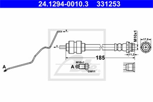 Bromsslang, Bakaxel vänster, FORD MONDEO IV, MONDEO Sedan IV, MONDEO Turnier IV, MONDEO Van IV, 1460253, 1520322, 1671148, 6G91-2282-BF,