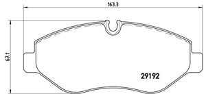 Bromsbeläggsats, Framaxel, MERCEDES-BENZ,VW, 0044206720, 0044208320, 0054202120, 0054205220, 0054207020, 0064208420, 0084205020, 0442067