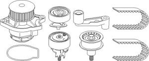 Kamremskit med vattenpump, SEAT,VW, 036 121 008LS
