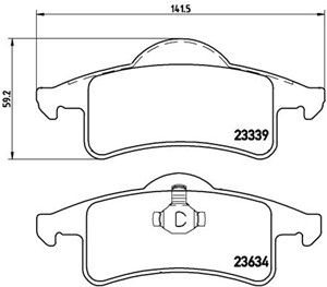 Bromsbeläggsats, Bakaxel, JEEP CHEROKEE, GRAND CHEROKEE II, 05011970AA, 05011970AB, 5011970AA, 5011970AB, 5011970AC