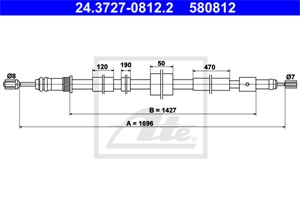 Vajer, parkeringsbroms, Vänster bak, PEUGEOT 306, 306 Break, 306 Halvkombi, 306 Skåp / kombi, 4745 99, 4745 A1