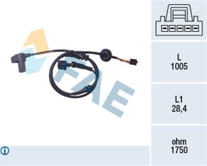 ABS-givare, Sensor, hjulvarvtal, Framaxel, AUDI A4 B6, A4 B6 Avant, A4 B6 Cabriolet, 8E0 927 803 A, ALS-537