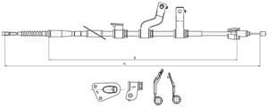 Vajer, parkeringsbroms, Vänster bak, HYUNDAI i30, i30 Coupé, i30 Kombi, 59760-A6300