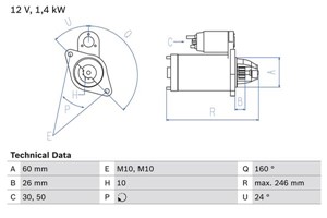 Startmotor, CHRYSLER,MERCEDES-BENZ, 005 151 65 01 80, 005 151 65 01, A 005 151 65 01 80, A 005 151 65 01