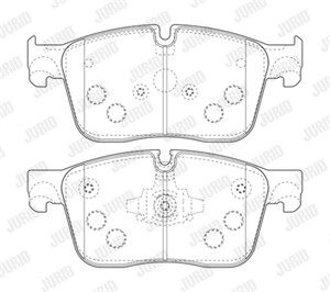 Bromsbeläggsats, Framaxel, JAGUAR,LAND ROVER, J9D1118, J9D32K021AB, J9D3-2K021-AB, LR064687, LR091308, T2H16147, T2H21043, T2H7448