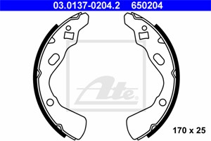 Bromsbackar, sats, Bakaxel, KIA PRIDE, PRIDE Kombi, PRIDE Van, MAZDA 121 I, DA15-26-38Z, DA15-26-38ZA, KK150-26-38Z