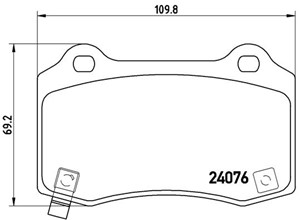 Bromsbeläggsats, Bakaxel, CADILLAC,CHEVROLET,CHRYSLER,DODGE,JEEP,TESLA, 00K68399102AA, 00K68399102AB, 05174327AA, 05174327AB, 05174327AC