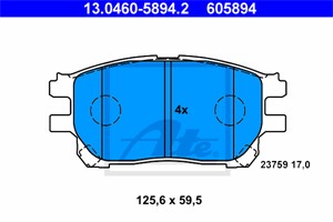 Bromsbeläggsats, Framaxel, TOYOTA PREVIA II, 04465-28490