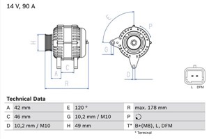 Generator, CITROËN C2, C2 ENTERPRISE, C3 I, PEUGEOT 301, 307, 307 Break, 307 SW, 5702 A4, 5705 6E, 9638 543 780, 9642 879 780, 9649 611