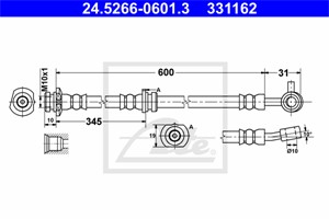 Bromsslang, framaxel höger, NISSAN QASHQAI / QASHQAI +2 I, QASHQAI SUV II, 46210-JD000