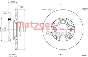 Bromsskiva, Bakaxel, FORD, 1764282, 1783910, 2012584, 2040064, BK212A097AA, BK21-2A097-AA, BK212A097AB, BK21-2A097-AB, BK212A097EB, BK21