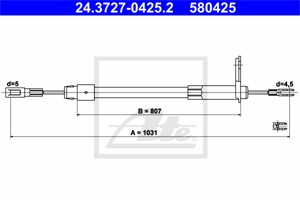 Vajer, parkeringsbroms, Höger bak, MERCEDES-BENZ E-KLASS [W210], E-KLASS T-Model [S210], 210 420 11 85, 210 420 15 85, A 210 420 11 85,