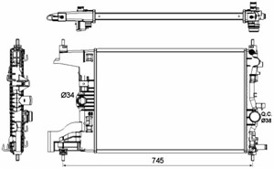 Kylare, motorkylning, OPEL ASTRA J, ASTRA J GTC, ASTRA J Sedan, ASTRA J Sports Tourer, CASCADA, VAUXHALL ASTRA Mk VI, 1300302, 13267656,