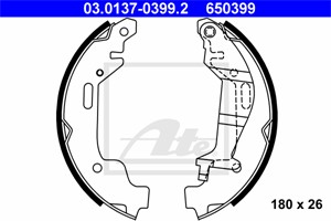 Bromsbackar, sats, Bakaxel, OPEL AGILA, VAUXHALL AGILA Mk I, 47 05 128, 47 06 273, 47 06 834, 9209090, 9212698, 9214834
