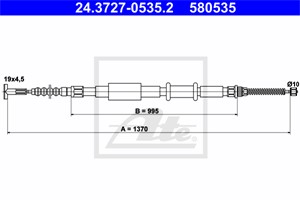 Vajer, parkeringsbroms, Höger bak, FIAT BRAVA, BRAVO I, 46468157, 7773000
