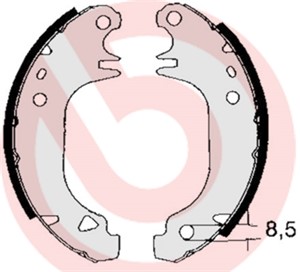 Bromsbackar, sats, Bakaxel, CITROËN,PEUGEOT, 424121, 4241F8, P4241E8