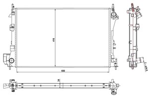 Kylare, motorkylning, FIAT CROMA, OPEL SIGNUM Halvkombi, VECTRA C, VECTRA C GTS, VECTRA C Kombi, SAAB 9-3, 1300245, 1300246, 24418341, 2