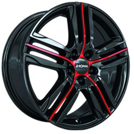 Ronal R57 Gloss Black Red 7,5/18 4/100 ET44 B68
