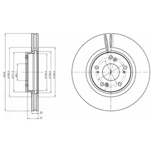 Bromsskiva, HONDA ACCORD VIII, ACCORD Kombi VIII, 45251- TL1-G01, 45251-TL1-G00, 45251-TL1-G01