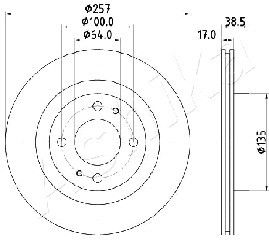 Bromsskiva, Framaxel, CITROËN C-ZERO, MITSUBISHI i, PEUGEOT ION, 1612090780, 4249L5, 4615A093, 4615A219