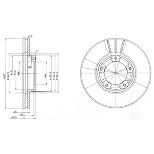 Bromsskiva, Framaxel, TOYOTA,VW, 43512-26040, 43512-26070, 43512-35170, 43512-35180, 43512-35260, J43 512 351 80