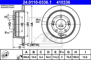 Bromsskiva, Bakaxel, HYUNDAI GRANDEUR, KIA OPIRUS, 58411-3L000, 58411-3L010