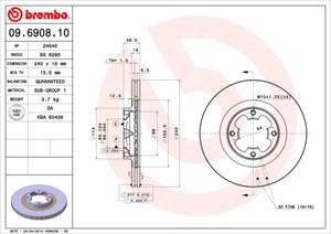 Bromsskiva, Framaxel, SUBARU JUSTY I, 725431290, 725431321