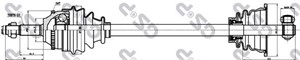 Drivaxel, Framaxel, framaxel vänster, RENAULT CLIO I, CLIO II, CLIO Skåp/halvkombi II, THALIA I, 18101723767, 18101737652, 7700111364, 7