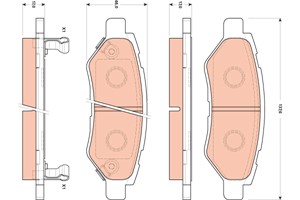 Bromsbeläggsats, Bakaxel, CADILLAC CTS, CHEVROLET CAMARO, 25814674, 92230273