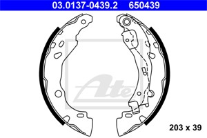 Bromsbackar, sats, Bakaxel, CITROËN C2, C2 ENTERPRISE, C3 I, C3 Pluriel, LANCIA YPSILON, PEUGEOT 1007, 4241 L7, 77362365