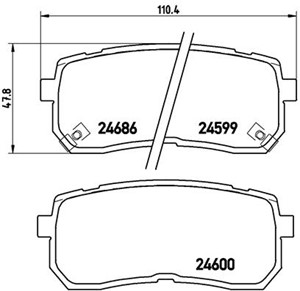 Bromsbeläggsats, Bakaxel, HYUNDAI H-1 Cargo, H-1 Travel, ix55, KIA CARNIVAL II, CARNIVAL / GRAND CARNIVAL III, SORENTO III, 583023JA00,