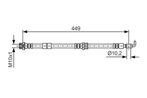 Bromsslang, Fram, höger eller vänster, MAZDA CX-7, EG23-43-980A, EG23-43-980B, EG23-43-980C