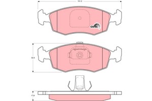 Bromsbeläggsats, Framaxel, FIAT LINEA, PALIO, PALIO Weekend, PUNTO, SIENA, STRADA Pick-up, 0000009949125, 71738151, 71738152, 77362177,
