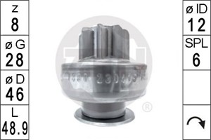 Frihjulsväxel, startmotor, HYUNDAI GRANDEUR, SONATA V, KIA CARENS Minibus, minivan III, MAGENTIS, 36145-25010