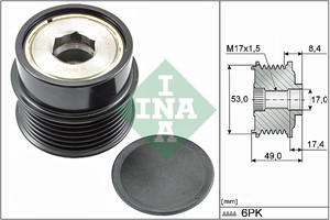 Frihjulskoppling, generator, CHRYSLER,DODGE,FIAT,JEEP,LANCIA, 0 4801 323AB, 0 4801 323AC, 0 4801 323AD, 0 4801 323AK, 0 4801 477AA, 0 48