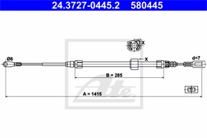 Vajer, parkeringsbroms, Fram, MERCEDES-BENZ, 901 420 27 85, A 901 420 27 85
