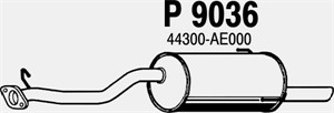 Bakre ljuddämpare, Bak, SUBARU LEGACY III, LEGACY Kombi III, OUTBACK, 44300-AE010, 44300-AE120