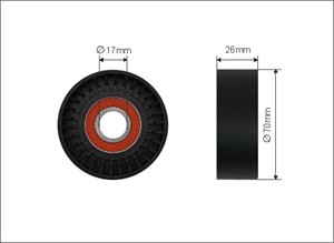 Spännrulle, flerspårsrem, CHRYSLER,JEEP,LEXUS,SUBARU,SUZUKI,TOYOTA, 04854089AB, 16620-0W130, 17540-54L00, 23769-AA040, BT4Z-6B209-B