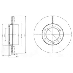 Bromsskiva, TOYOTA DYNA Flak/chassi, 43512-25060, 4351225061