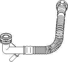Slang, ventilkåpsventilation, Vänster bak, BMW, 1161 7 504 535
