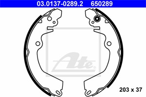Bromsbackar, sats, Bakaxel, MITSUBISHI, MB618192, MB618193, MB618194, MB699334, MB699335, MB699336, MB950064, MN102633