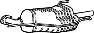 Bakre ljuddämpare, Bak, OPEL ASTRA F Halvkombi Classic, ASTRA G Halvkombi, VAUXHALL ASTRA Mk IV, 12 02 217, 13190141, 24415154, 24422988