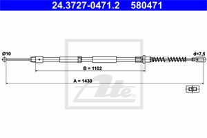 Vajer, parkeringsbroms, Bak, MERCEDES-BENZ SPRINTER 5-t Buss [B906], SPRINTER 5-t Flak/chassi [B906], SPRINTER 5-t Skåp [B906], 906 420